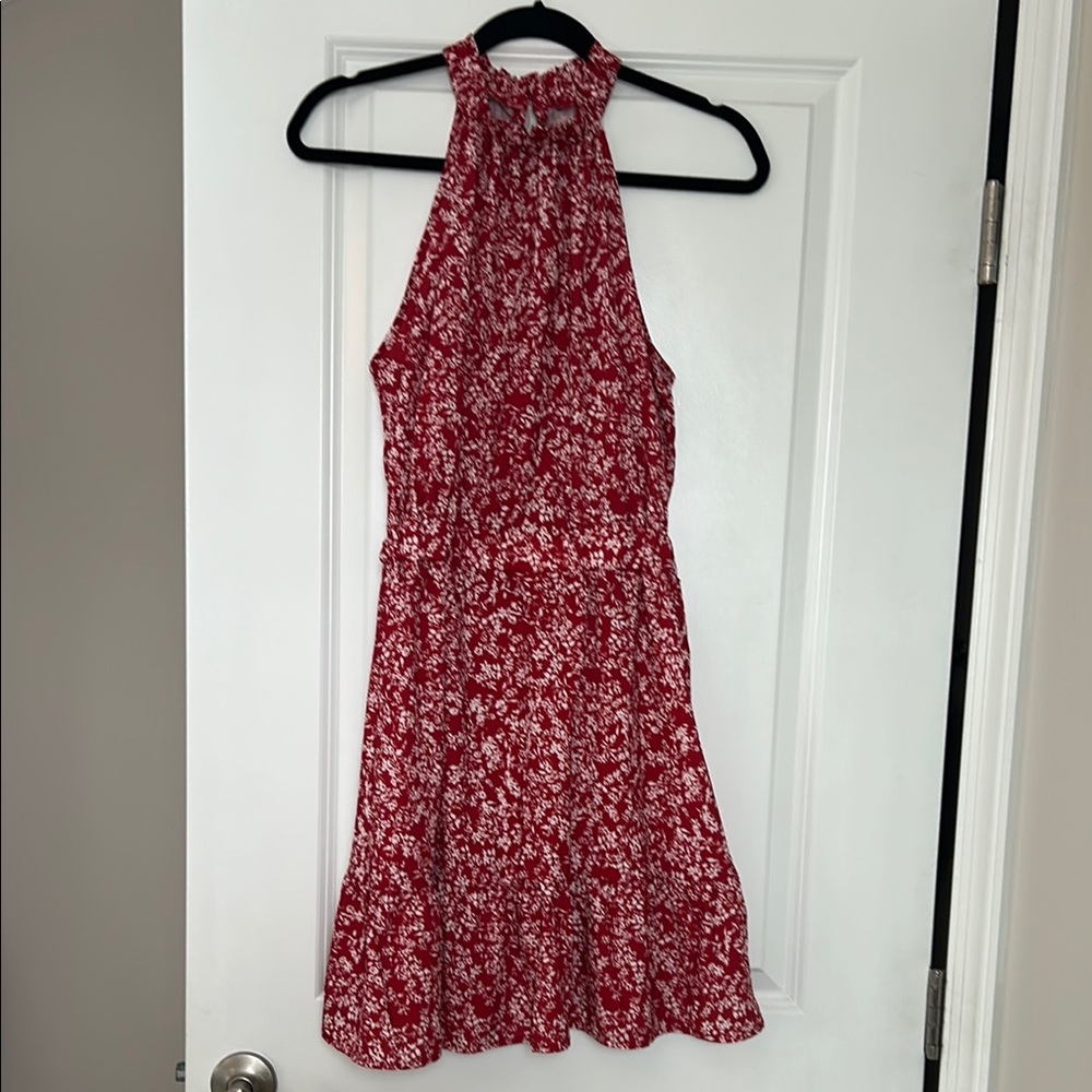 Red Backless Halter Sundress
